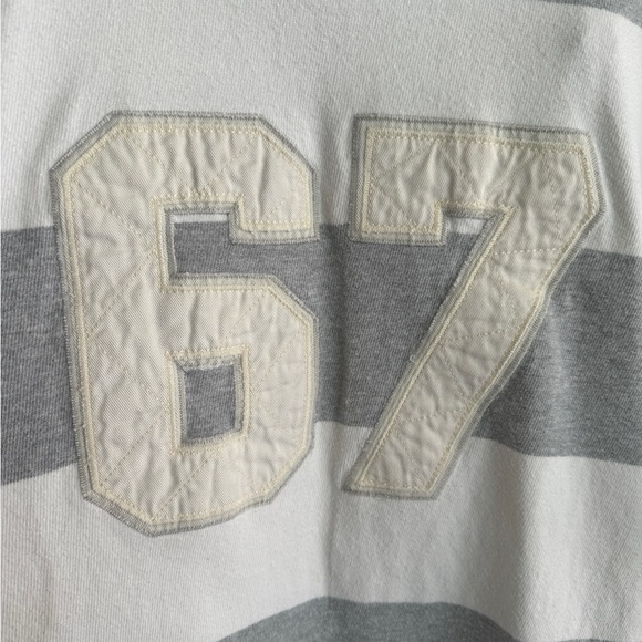 Vintage 90s Polo Jeans Co. Ralph Lauren rugby Stripe Polo large 67 applique back - Picture 4 of 10